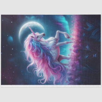 Mousseline Papier Tissu Unicorn Moon