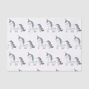 Mousseline Papier Tissu Unicorne Coloré