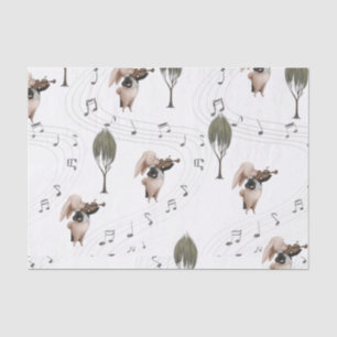Mousseline Papier Tissu Violoniste Bunny