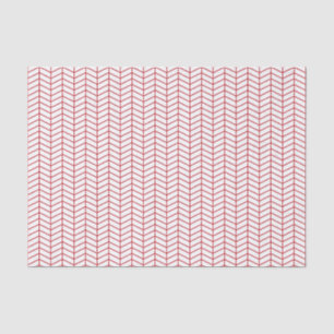 Mousseline Papier tissulaire Chevron - Rouge foncé sur blanc