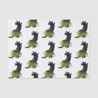 Mousseline Papier Tissus Hula Cat