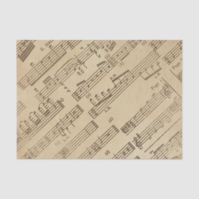 Mousseline Papier vintage âgé de feuille de musique (Recto)