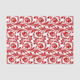 Mousseline PAPIER Waves-Red-White-TISSUE