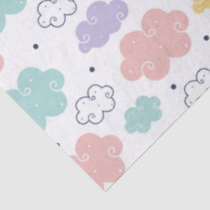 Mousseline Pastel Kawaii Cloud Motif Tissu papier