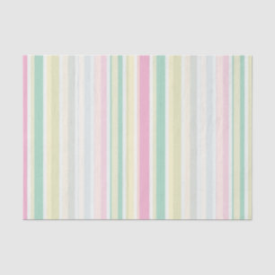 Mousseline Pastel Multicolor Stripes Papier Tissu