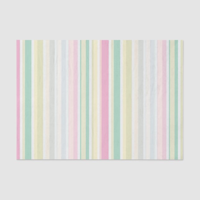 Mousseline Pastel Multicolor Stripes Papier Tissu (Recto)