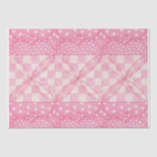 Mousseline PINK COEUR QUILT Papier Tissu / Rose
