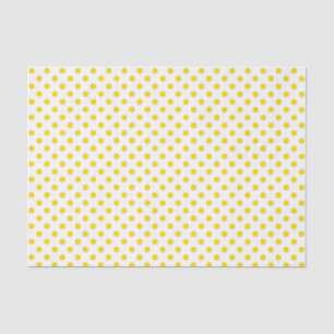 Mousseline Point Polka jaune d'or sur papier tissus blanc