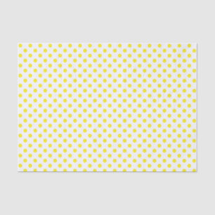 Mousseline Point Polka jaune sur le papier blanc