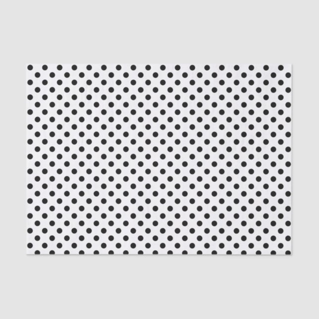 Mousseline Point Polka noir sur papier blanc (Recto)