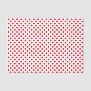 Mousseline Point Polka rouge sur le papier blanc