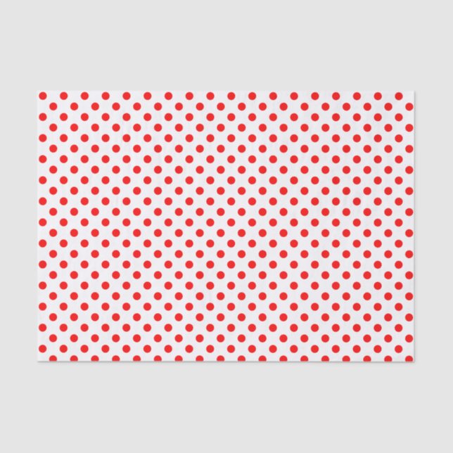 Mousseline Point Polka rouge sur le papier blanc (Recto)
