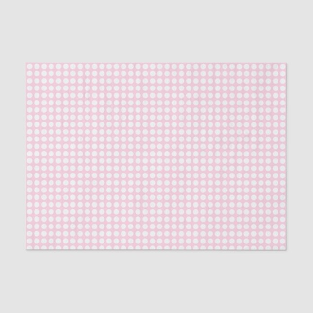 Mousseline Points blancs sur papier de tissus rose pâle (Recto)