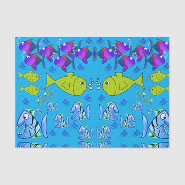 Mousseline Poisson en papier de tissu décoratif (Recto)