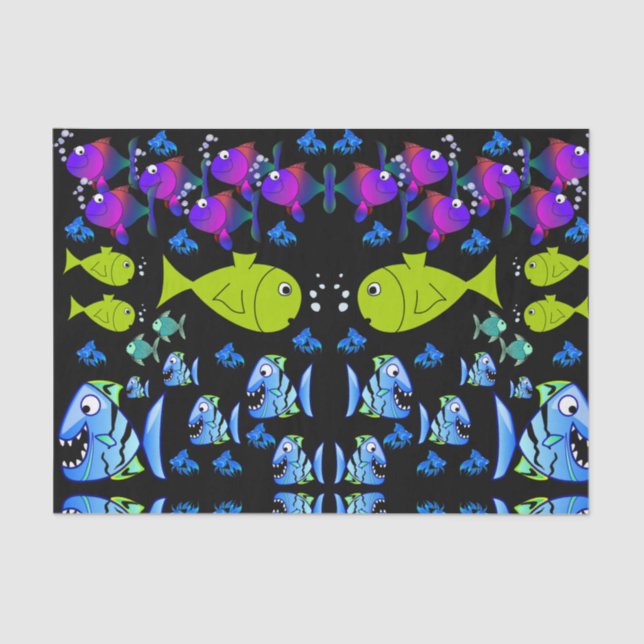 Mousseline Poisson en papier de tissu décoratif (Recto)