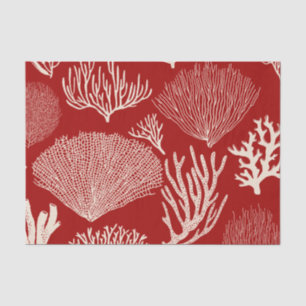 Mousseline Récif de corail en papier de tissu rouge