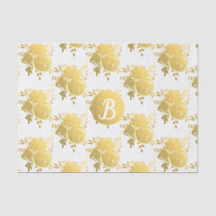 Mousseline Roses de luxe brillantes en faux papier d'or perso