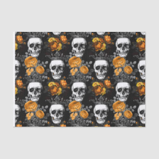 Mousseline Roses mauvais de couronnes de crânes de papier de