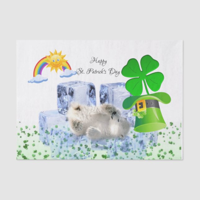 Mousseline Saint Patrick's Day Tissue Papier Polaire Ours (Recto)