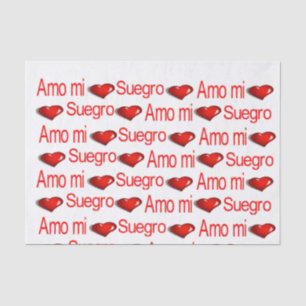 Mousseline Saint Valentin Tissu Papier Amo mi Suegro Coeurs