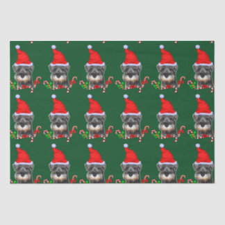 Mousseline Schnauzer miniature en papier de tissus de Santa H