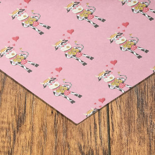 Mousseline Snowbell amoureuse papier de tissu rose