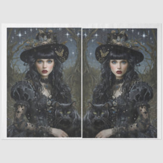 Mousseline Sorcière mystique avec papier de tissus en miroir 