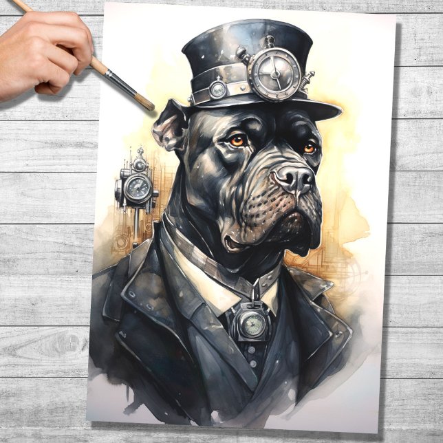 Mousseline Steampunk Cane Corso 6 Papier découpage (Créateur téléchargé)