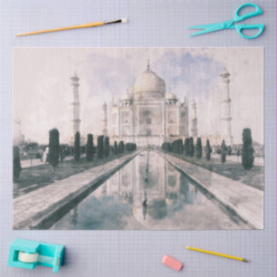 Mousseline Taj Mahal Inde Tissu Papier Tissu