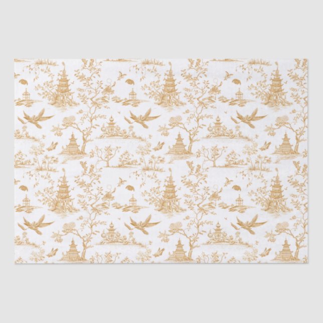 Mousseline Temples d'or Chinoiserie Tiuuse Papier (Recto)