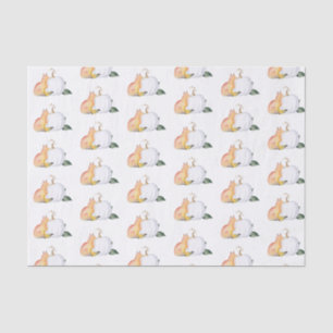 Mousseline Tissu Papier Aquarelle Automne Motif bois
