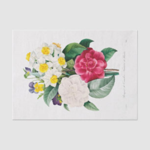 MOUSSELINE TISSUE PAPIER : CAMELLIA NARCISSUS & PANSY