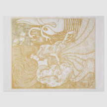 TISSUE PAPIER : FEMME AVEC DES SWANS : JAN TOOROP