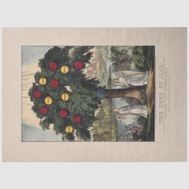 MOUSSELINE TISSUE PAPIER : L'ARBRE DE VIE : BAKEWELL : 1870 (Recto)