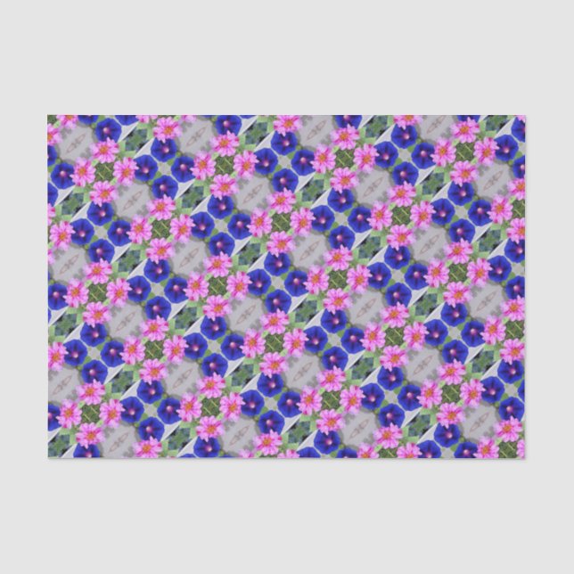 Mousseline Tissue Papier Portulaca & Morning Glory (Recto)