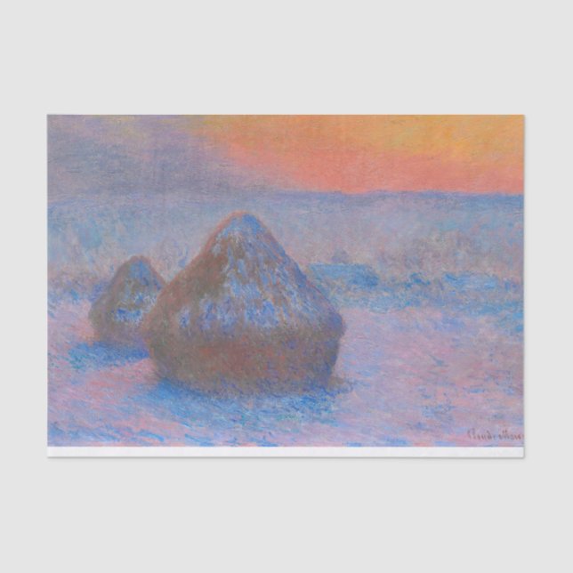 Mousseline Tissus papier HAYSTACK DANS MONET DE NEIGE (Recto)