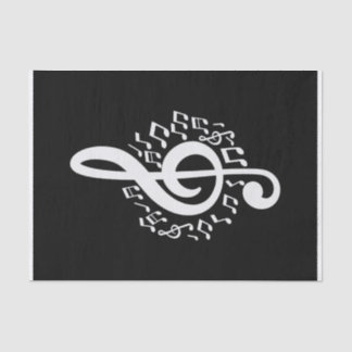 Mousseline Tref Clef Tissu Papier Musique Dessin Découpage