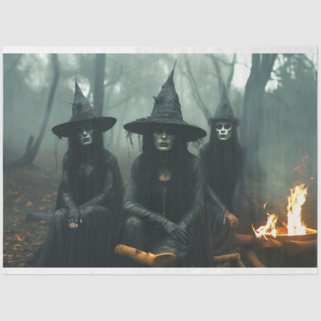 Mousseline Trois Sorcières 1 Papier Découpage (Recto)