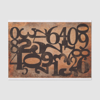 Mousseline Typographie Numéros de découpage collage papier de