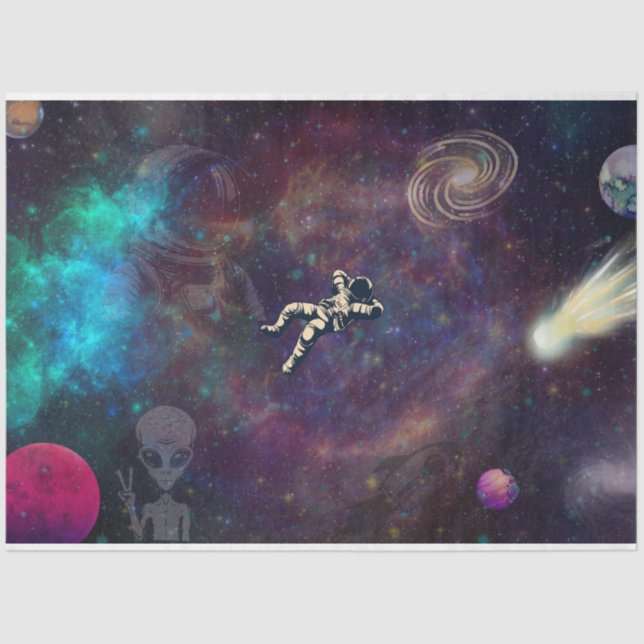 Mousseline Un astronaute flottant dans le papier de découpage (Recto)