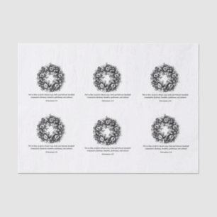 Mousseline Verset biblique et papier tissulaire