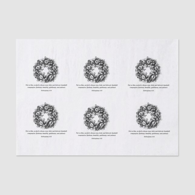 Mousseline Verset biblique et papier tissulaire (Recto)