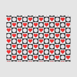 Mousseline Volleyballs et Coeurs Motif Tissu Papier