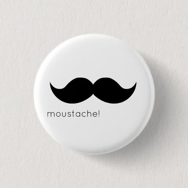 moustache 1 inch round button (Front)