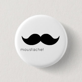 moustache 1 inch round button