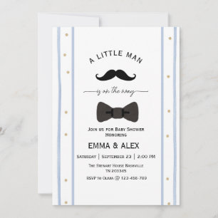 Moustache A little man is on the way Invitation
