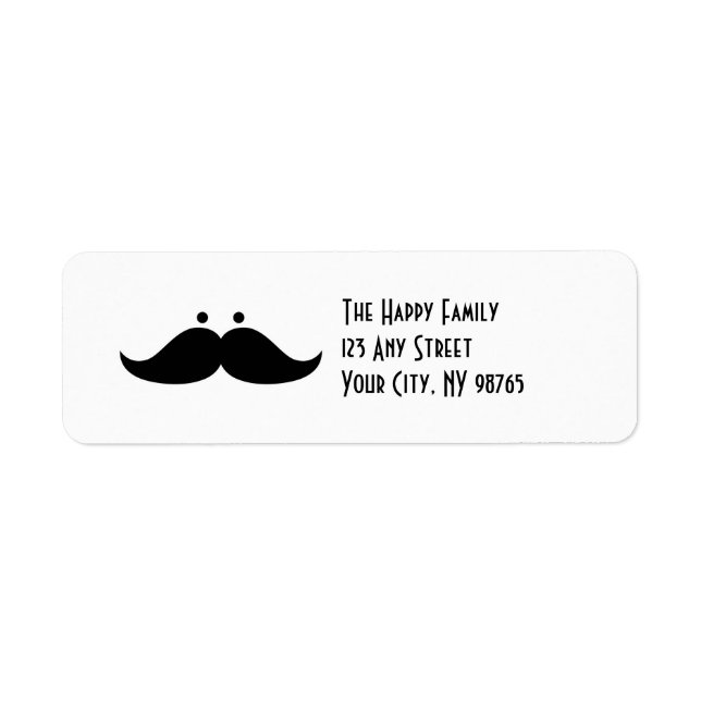 Moustache Address Labels Funny Mustache Humor (Devant)