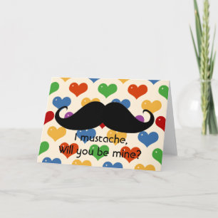 Moustache amusante Carte de coeur hipster de la Sa