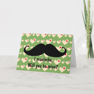 Moustache amusante Carte de coeur hipster de la Sa