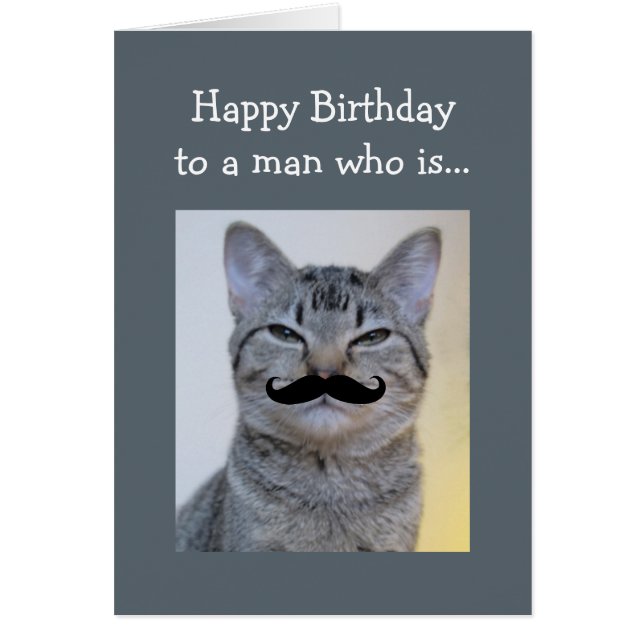 Moustache amusante pour un homme qui Anniversaire  (Devant)